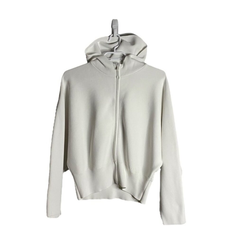 Adolfo Dominguez Cream Zip-Up Hoodie Jacket